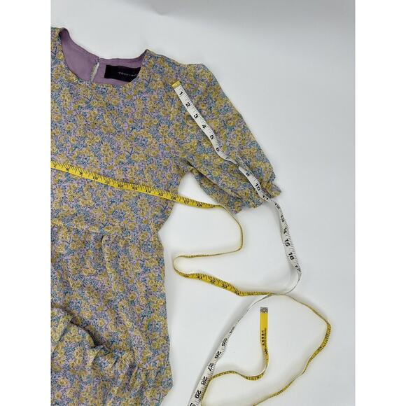 Code X Mode Maxi Peasant Dress Size Xs Tiered Chiffon Boho Mixed Floral Print - Picture 8 of 14